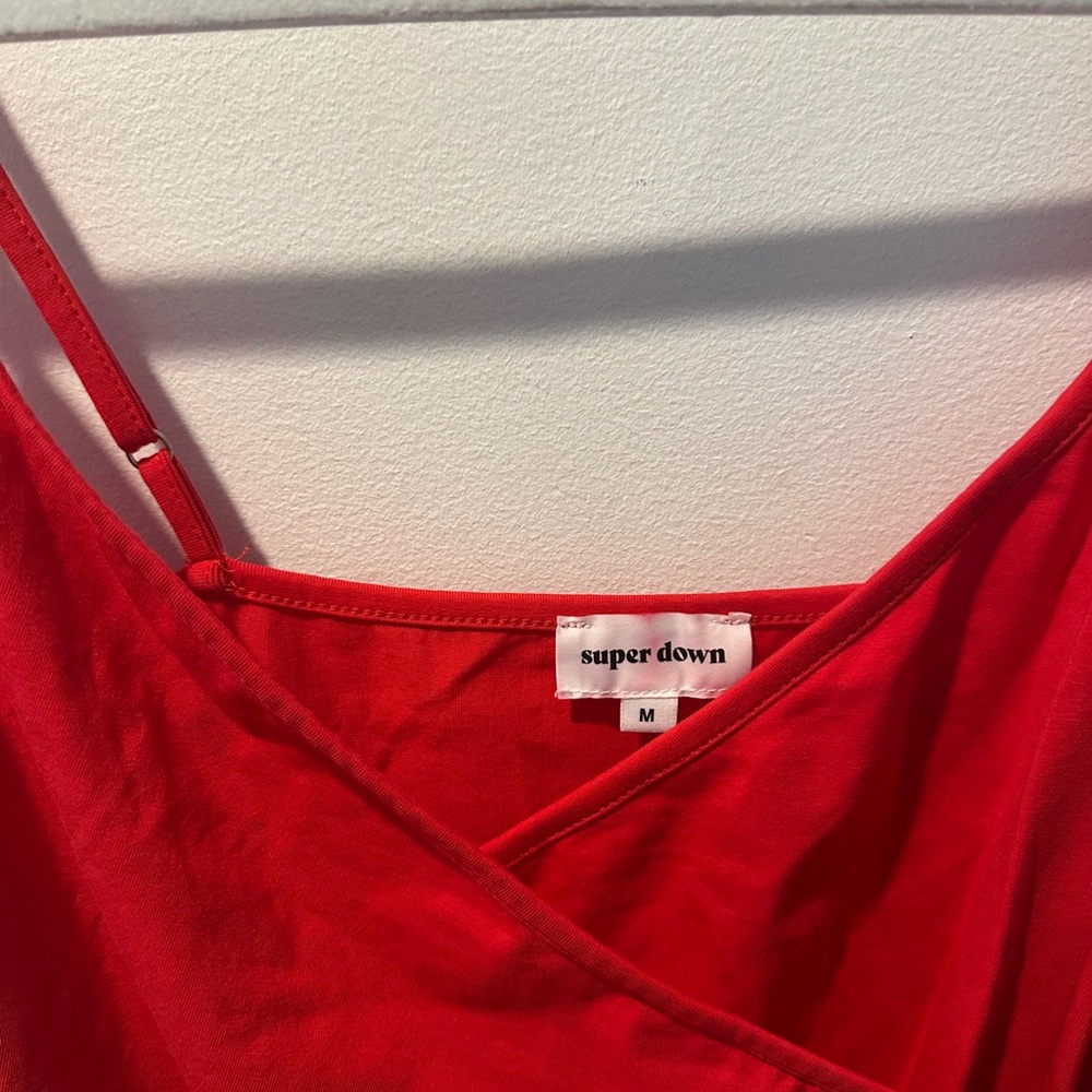 Superdown Dahlia wrap dress in cherry red - Picture 5 of 7